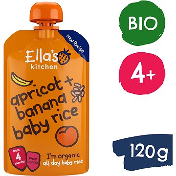 Ella's Kitchen BIO Dětská rýže, banán a meruňka (120 g) (5060107331983)