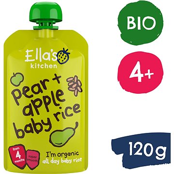Ella's Kitchen BIO Dětská rýže, hruška a jablko (120 g) (5060107331990)