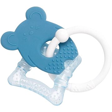 Nattou kousátko silikonové s chladící částí bez BPA modrá myška (5414673877923)