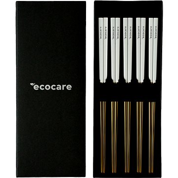 ECOCARE Kovové Sushi Hůlky Box Gold-White 10 ks (0750122452101)