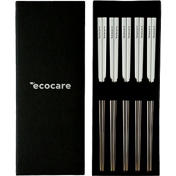 ECOCARE Kovové Sushi Hůlky Box Silver-White 10 ks (0750122452149)