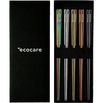 ECOCARE Kovové Sushi Hůlky Box Mix (Silver, Gold, Rose, Rainbow, Black) 10 ks (0750122452200)