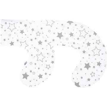 NEW BABY povlak na kojící polštář ve tvaru C hvězdy šedé (8596164077498)