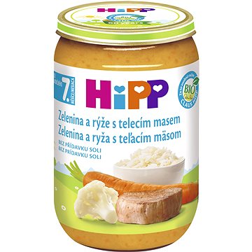 HiPP BIO Zelenina s rýží a telecím masem od 8. měsíce, 220 g (9062300103042)