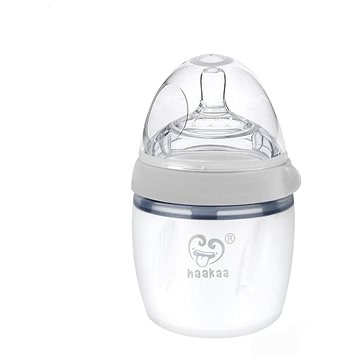 Haakaa silikonová kojenecká láhev šedá 160 ml (9420060201369)