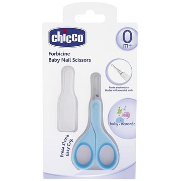 Chicco nůžky s kulatou špičkou - modrá (8058664009923)