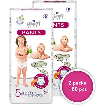 BELLA Baby Happy Pants Junior vel. 5 (2× 40 ks) (BABY17265s2)