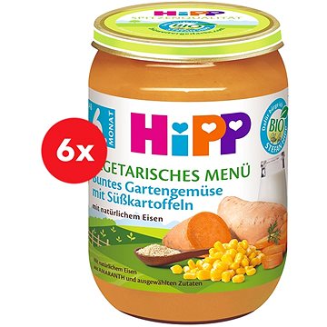 HiPP BIO Zelenina ze zahrádky se sladkými bramborami 6× 190 g (4062300202917)