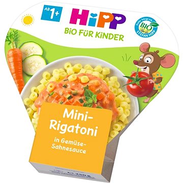 HiPP BIO Mini-Rigatoni se zeleninou ve smetanové omáčce 6× 250 g (4062300255364)