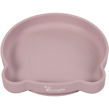 Bo Jungle silikonový talíř s přísavkou Bear Pastel Pink (1703735007106)