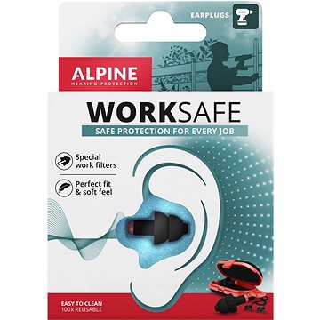ALPINE WorkSafe 2021 - špunty do uší do hlučného pracovního prostředí (8717154023527)