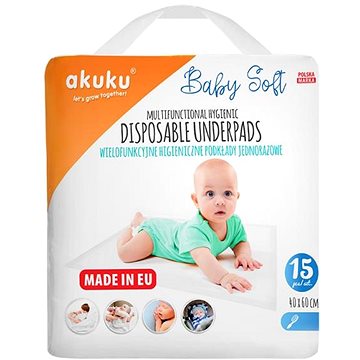 AKUKU jednorázová vložka Baby Soft 40 × 60 cm, 15 ks (5907644005000)