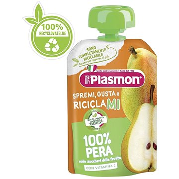 PLASMON bezlepková ovocná hruška 100 g, 6m+ (8001040412718)