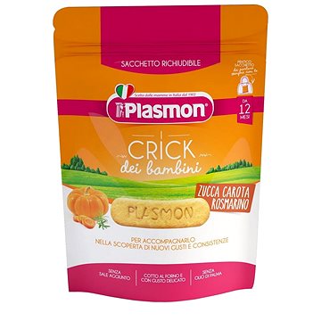 PLASMON sušenky zeleninové Crick dýně, mrkev a rozmarýn 100 g, 12m+ (8001040199466)