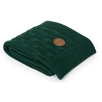 CEBA deka pletená v dárkovém balení Rybí kost Emerald, 90 × 90 cm (5907672332239)