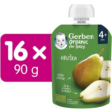 GERBER Organic kapsička hruška 16× 90 g (8445290308030)
