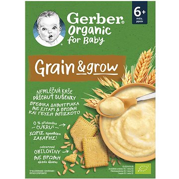 GERBER Organic nemléčná kaše s příchutí sušenky 200 g (8445290191489)