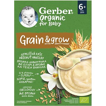 GERBER Organic nemléčná kaše s příchutí vanilky 200 g (8445290203380)