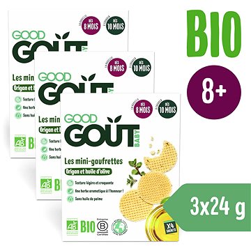 Good Gout BIO wafle s oregánem a olivovým olejem (3× 24 g) (8594200262532)