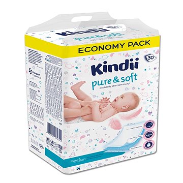 KINDII Pure&Soft jednorázové podložky 60 × 40 cm, 30 ks (5900095032304)