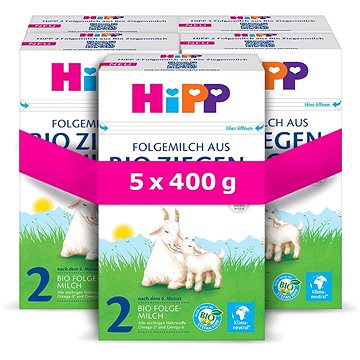 HiPP 2 BIO kozí mléko 5× 400 g (4062300417359)