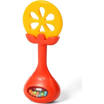 BabyOno dětské edukační kousátko s chrastítkem pomeranč (5901435410851)