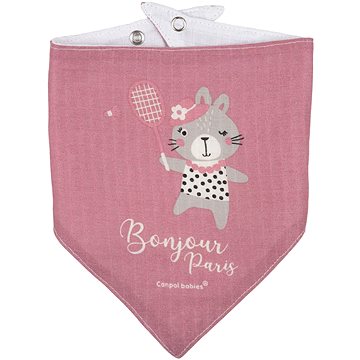 Canpol babies mušelínový slintáček Bonjour Paris růžový, 2 ks (5901691862784)