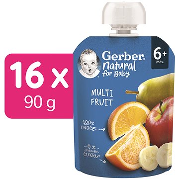 GERBER Natural kapsička multifruit 16× 90 g (8445290256560)