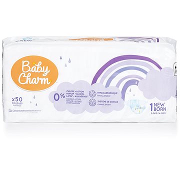 BABY CHARM Super Dry Flex vel.1 Newborn, 2-5 kg (50 ks) (5411416066637)