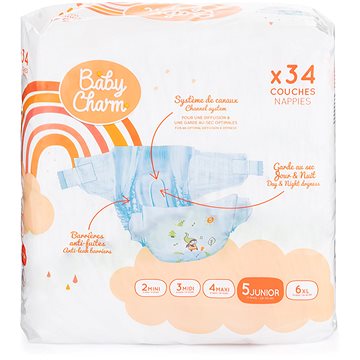 BABY CHARM Super Dry Flex vel. 5 Junior, 11-16 kg (34 ks) (8594001937400)