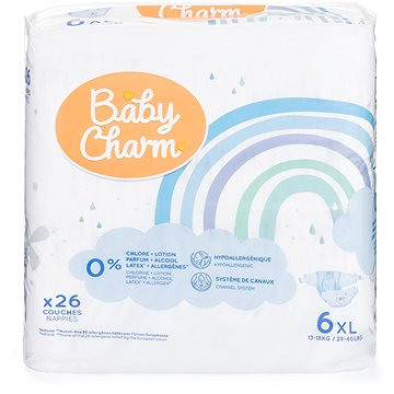 BABY CHARM Super Dry Flex vel. 6 XL, 13-18 kg (26 ks) (5411416044130)