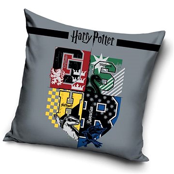 CARBOTEX povlak na polštářek Harry Potter Erby pro bradavické studenty 40×40 cm (5902689427831)