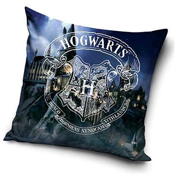 CARBOTEX povlak na polštářek Harry Potter bradavická škola čar a kouzel 40×40 cm (5902689445712)