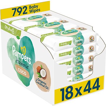 PAMPERS Harmonie Coconut Plastic Free 792 (18× 44 ks) (8006540810361)