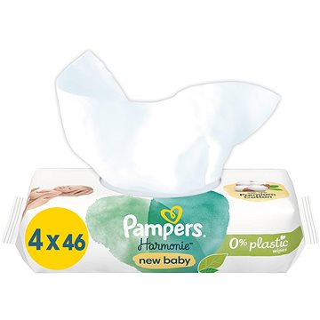 PAMPERS Harmonie New Baby Plastic Free 184 ks (4× 46 ks) (8006540815762)