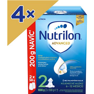 Nutrilon 2 Advanced pokračovací kojenecké mléko 4× 1 kg, 6+ (BABY2231s4)