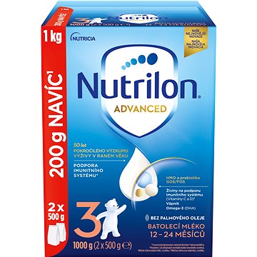 Nutrilon 3 Advanced batolecí mléko 1 kg, 12+ (5900852055195)