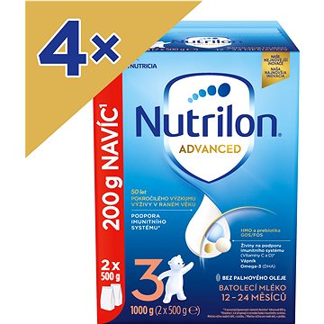 Nutrilon 3 Advanced batolecí mléko 4× 1 kg, 12+ (BABY2232s4)
