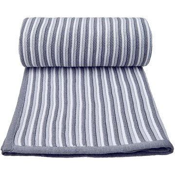 T-TOMI pletená deka Spring White-Grey, 80 × 100 cm (8594166543973)