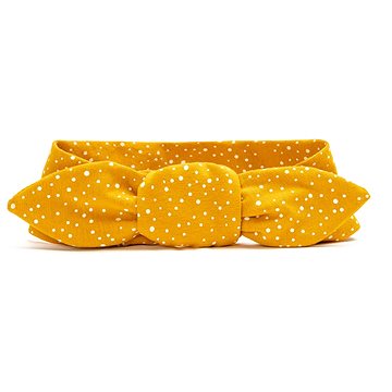 T-TOMI zavazovací čelenka - dospělá, Mustard Dots (8594166549012)