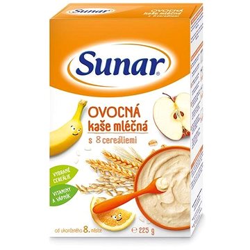 Značka Sunar - Sunar mléčná kaše ovocná s 8 cereáliemi 225 g