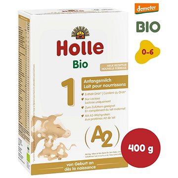 HOLLE Bio A2 počáteční mléko 1. od první lahvičky, 400 g (7640230490375)