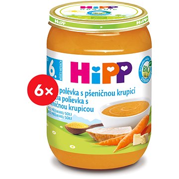 HiPP BIO Kuřecí polévka s pšeničnou krupicí 6× 190 g (4062300437494)