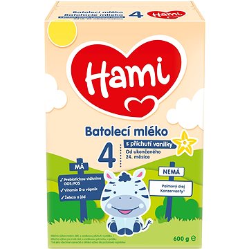 Hami 4 batolecí mléko s příchutí vanilky 600 g (5900852931048)