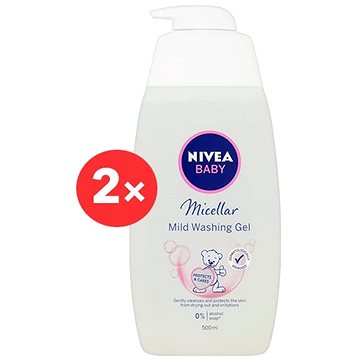 NIVEA Baby Micellar Mild Washing Gel 2× 500 ml