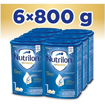 Nutrilon 1 Advanced Good Night počáteční kojenecké mléko 6× 800 g, 0+ (8595002110069)