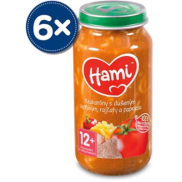 Hami Makaróny s dušeným vepřovým, rajčaty a paprikou 6× 250 g (5900852930638)