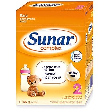 Sunar Complex 2 pokračovací kojenecké mléko, 600 g (8592084415716)