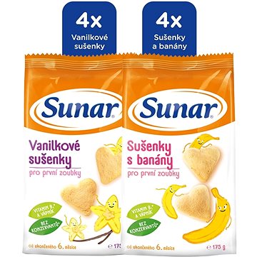 Sunar Vanilkové a banánové sušenky 6× 175 g (8592084409289)