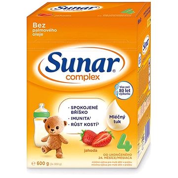Sunar Complex 4 jahoda batolecí mléko, 600 g (8592084415815)